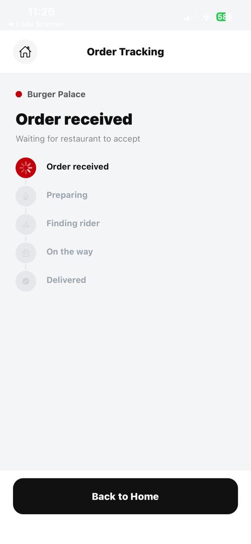 Order received
